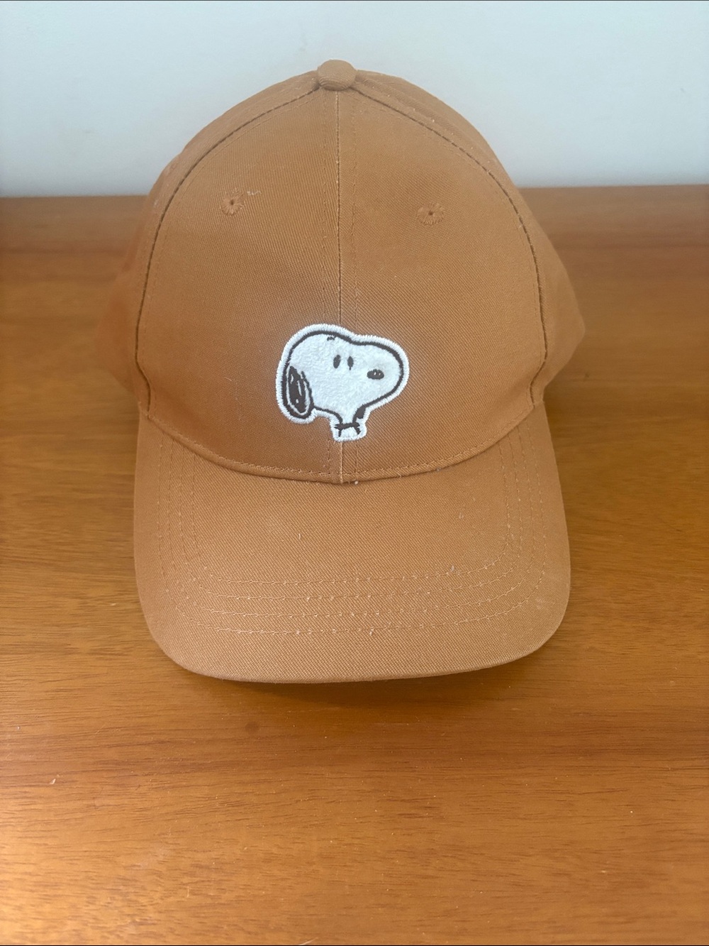 Snoopy Embroidered Baseball Cap - Brown